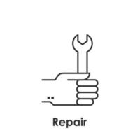 Hand, Schlüssel, Reparatur Vektor Symbol Illustration