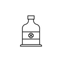 Alkohol, Flasche, Kleeblatt, trinken Vektor Symbol Illustration