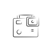 videokamera outine logotyp stil vektor ikon illustration