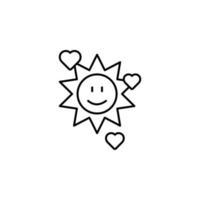 Sol leende hjärtan vektor ikon illustration