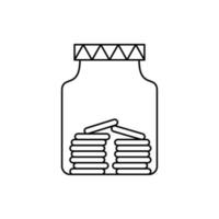 Schweinchen, Bank, Münzen Vektor Symbol Illustration