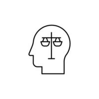 balans, huvud, mental vektor ikon illustration