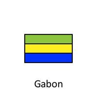 nationell flagga av gabon i enkel färger med namn vektor ikon illustration