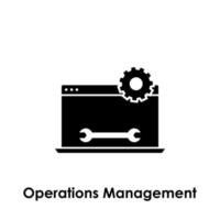 Laptop, Werkzeug, Operationen Verwaltung Vektor Symbol Illustration