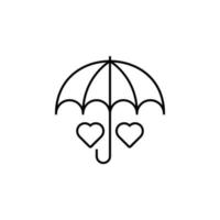 Regenschirm, Liebe, Herz Vektor Symbol Illustration