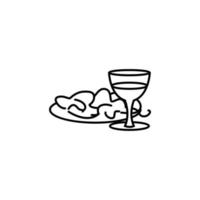 Salat mit Glas von Wein Vektor Symbol Illustration