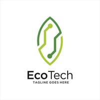 eco tech logotyp mall design vektor, emblem, design begrepp, kreativ symbol, ikon vektor