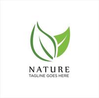 natur blad grön logotyp ikon, abstrakt grön blad logotyp ikon vektor design. landskap design, trädgård, växt, natur och ekologi vektor logotyp.