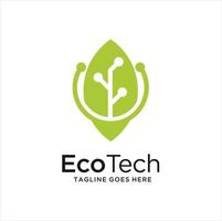 eco tech logotyp mall design vektor, emblem, design begrepp, kreativ symbol, ikon vektor