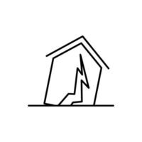 hus, jordbävning, försäkring vektor ikon illustration