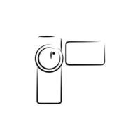 manuell video kamera outine logotyp stil vektor ikon illustration