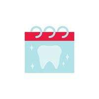 Zahnheilkunde, Termin, Zahn, Zahnarzt, Arzt, Krankenhaus Zähne Kalender Farbe Vektor Symbol Illustration