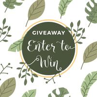 Flachen tropischen Floral Instagram Contest Giveaway Vorlage Vektor Hintergrund