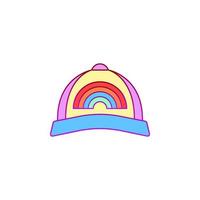 Baseball Hut, Regenbogen, Stolz Vektor Symbol Illustration