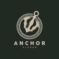 Anker Logo, Ozean Schiff Vektor, einfach minimalistisch Design, Anker Symbol, spartanisch, Ozean, Symbol Vorlage Illustration vektor