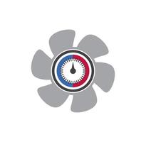HVAC-Logo mit Lüfter- und Manometer-Symbol-Logo-Design vektor