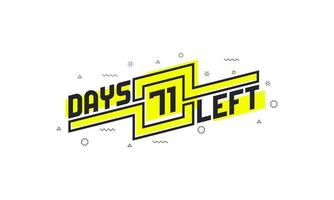 Noch 71 Tage Countdown-Zeichen zum Verkauf oder zur Verkaufsförderung. vektor