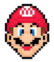 Super Mario Pixel Kunst Vektor Illustration. Mario Symbol