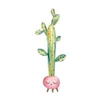 süß Blume Topf mit Gesicht, Zuhause Pflanzen. süß kindisch Illustration vektor