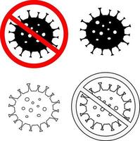 Coronavirus Ikonuppsättning. stoppa coronavirus. vektor illustration