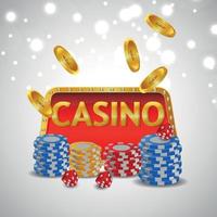 Casino VIP Luxus-Spiel mit Casino-Chips und Goldmünze vektor