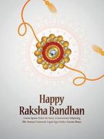 glücklicher Raksha Bandhan Einladungsflyer mit kreativem Rakhi auf weißem Hintergrund vektor