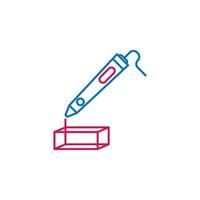 3d Drucken, Stift Vektor Symbol Illustration