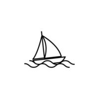 Segeln Yacht Linie Vektor Symbol Illustration