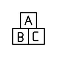 leksak, kub, brev vektor ikon illustration
