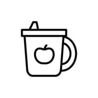 kopp, dricka skål vektor ikon illustration