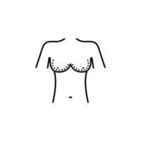 Brust Aufzug, Frau Körper Vektor Symbol Illustration