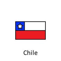 National Flagge von Chile im einfach Farben mit Name Vektor Symbol Illustration