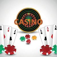 kasino med färgglada marker och roulette vektor