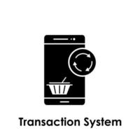 Handy, Mobiltelefon Telefon, Korb, Transaktion System Vektor Symbol Illustration