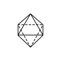 geometrisk former, oktaeder vektor ikon illustration