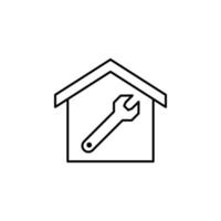 Wohnung Reparatur Linie Vektor Symbol Illustration