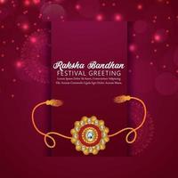 Grußkarte des indischen Festes Raksha Bandhan mit Rakhi vektor