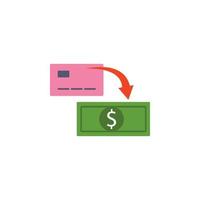 Rückzug von Geld von ein Karte farbig Vektor Symbol Illustration