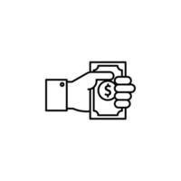 Hand, Geld, Versicherung Vektor Symbol Illustration