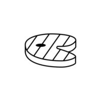 gebraten Steak Vektor Symbol Illustration