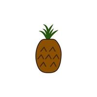 en ananas färgad vektor ikon illustration