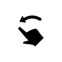 hand, fingrar, gest, hårt slag, vänster vektor ikon illustration