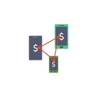 mobil bank och telefoner färgad vektor ikon illustration