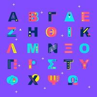 Memphis-Art-griechischer Alphabet-Vektor vektor