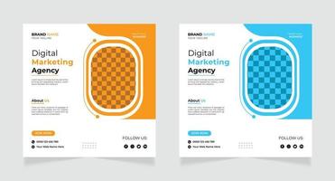 digital marknadsföring byrå social media posta och Instagram posta baner mall vektor