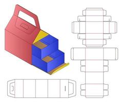 Box Verpackung gestanzte Vorlage Design. 3D-Modell vektor