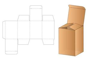 papperspåse förpackning stansad och 3d mockup vektor