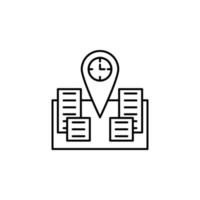 Zeit Management, GPS, Standort, Navigation, Ort, Zeit Vektor Symbol Illustration