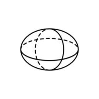 geometrisk former, ellipsoid vektor ikon illustration