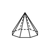 geometrisk former, åttkantig pyramid vektor ikon illustration